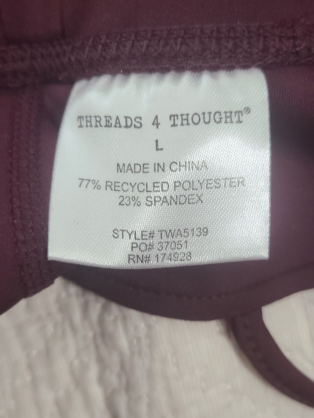 Threads 4 Thought Plum Sports Bra - Size Large - Picture 9 of 10
